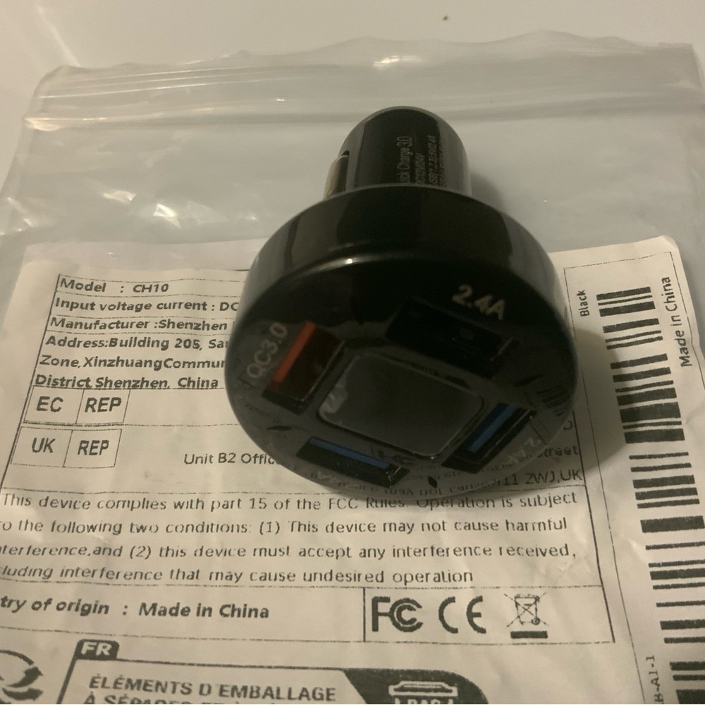 Black Dual USB Car Charger